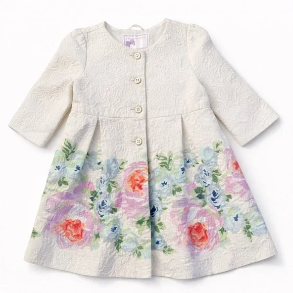 Janie and Jack Floral Jacquard Special Occasion Jacket 12-18M Ivory - Picture 1 of 5